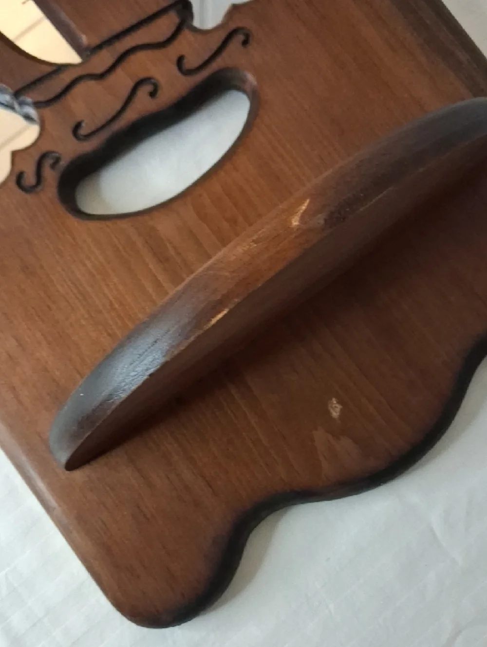 Handcrafted Brown Wooden Wall Mirror with Sailboat Motif